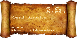 Roszik Szabolcs névjegykártya