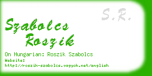 szabolcs roszik business card